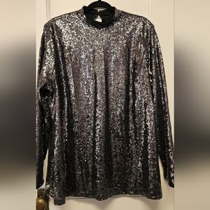 Lane Bryant Black Sequin Top w/tags Size 16
